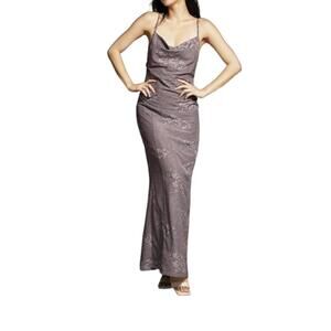 NEW GOLDEN woven folded cowl neck tank dress in violet